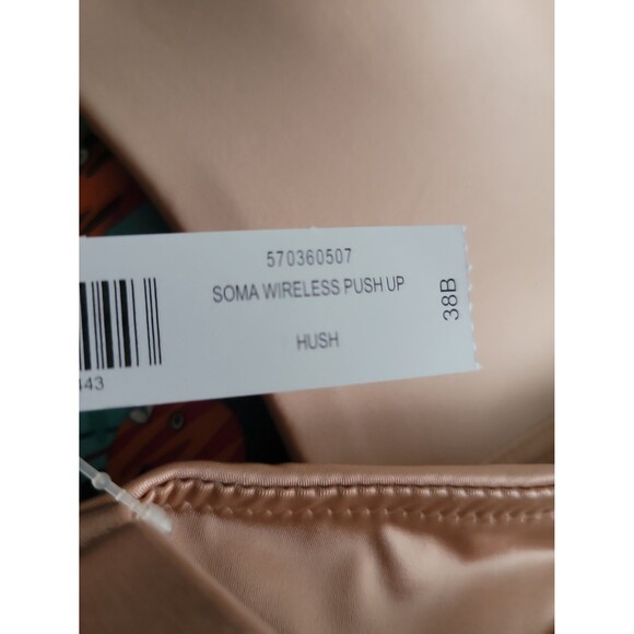 New Soma Tan Wireless Push-up Bra Sz 38B - Picture 8 of 9